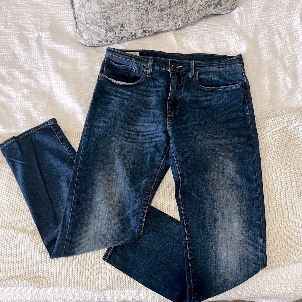 Levi's Men Washed Blue Straight Jeans Classic Fit